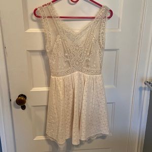 White lace Free People Mini Dress
